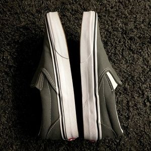 grey charcoal slip on vans